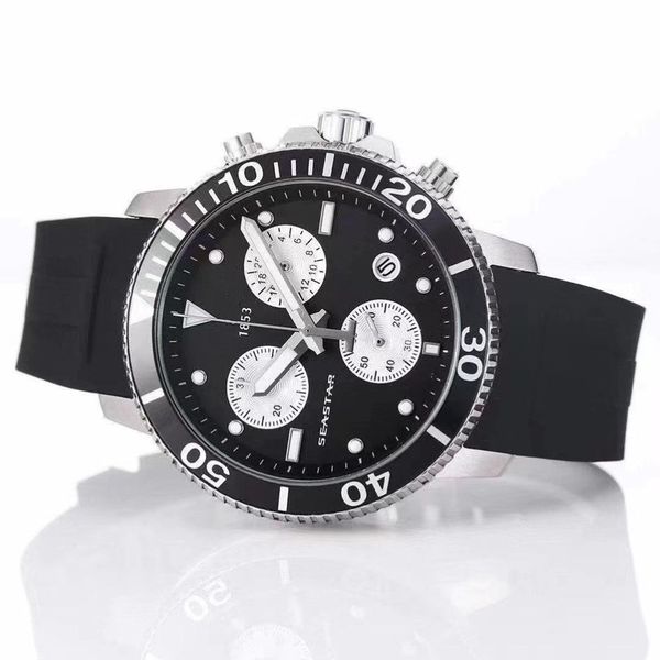 T120417A Orologio al quarzo impermeabile Seastar Sport da uomo ETA G10212 Movimento Cinturino in caucciù T125617A Moda uomo 0127206W216q