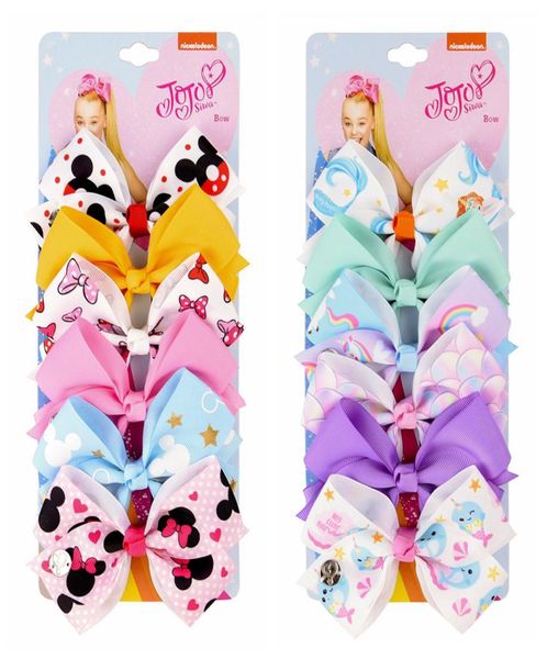 Children039s Haarschmuck Jojo Siwa 5-Zoll-Schleife Children039s Stoff-Haarspangen-Set Baby-Haarschleifen Mädchen mit Clips Blume Cl4107843