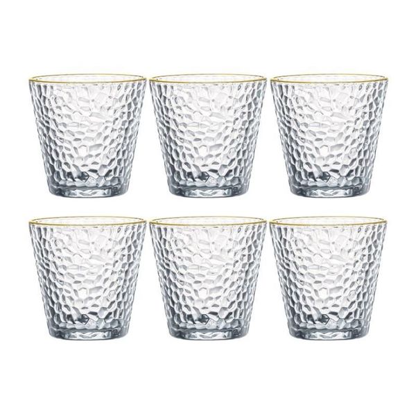 Japanische Hammer Glas Goldenen Rand Tasse Haushalt Trinken Set Milch Saft Ins Bier Tee Wein Gläser258P