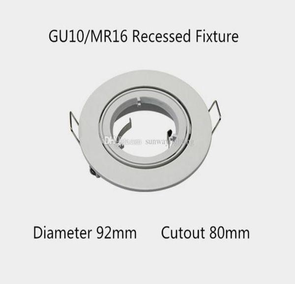 Suporte de montagem para refletor de teto de 3 polegadas em alumínio fundido MR16 GU10 Luminária embutida com níquel escovado branco fini8329162