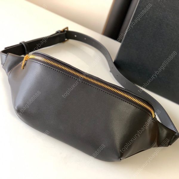 10A Top Alta Qualidade Sacos de Cintura Designer Belt Bag 25 CM Couro Fanny Pack Chaveiro Carteira Homens Peito Saco Titular Cartão Designer Fanny Pack Caixa de Presente Embalagem Saco Preto