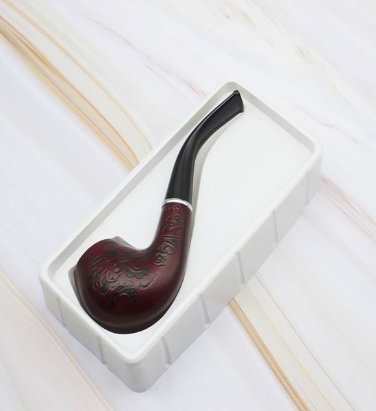 Cachimbo para fumar cachimbo vermelho padrão 62g fino esculpido cachimbos de madeira maciça lavável tabaco pipe1993558