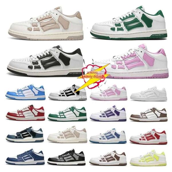 2024 Yeni Skel Top Hi Spor Sneakers Bandana Bahar Sneaker Kadın Gündelik Okul Tasarımcısı Düşük Deri Kemikler Aplike Üst Çin Koşu Ayakkabıları