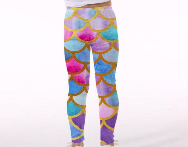 Sirena Bambini Leggings 3D Pantaloni per bambini Stampa ookie Dessert Party Girls Leggings fitness casual LJJK18494096124