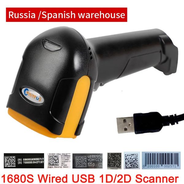 Lettore di scanner di codici a barre per codici a barre portatile per supermercato 1D2D QR PDF417 Piattaforma USB cablata wireless Bluetooth 24G 240229