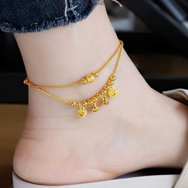 Weibliche Herz Glocken Sommer Fußkettchen Für Frauen Gold Farbe Ankle Armbänder Mädchen Barfuß auf Bein Kette Schmuck Geschenk Präsentieren 6SGD