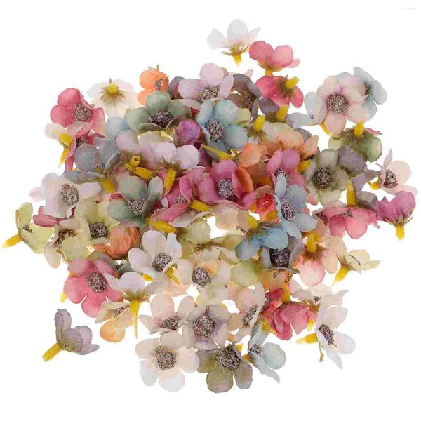 Flores decorativas 100 Pcs Decoração de casamento Flor artificial DIY Material Headdress Heads Craft Making For