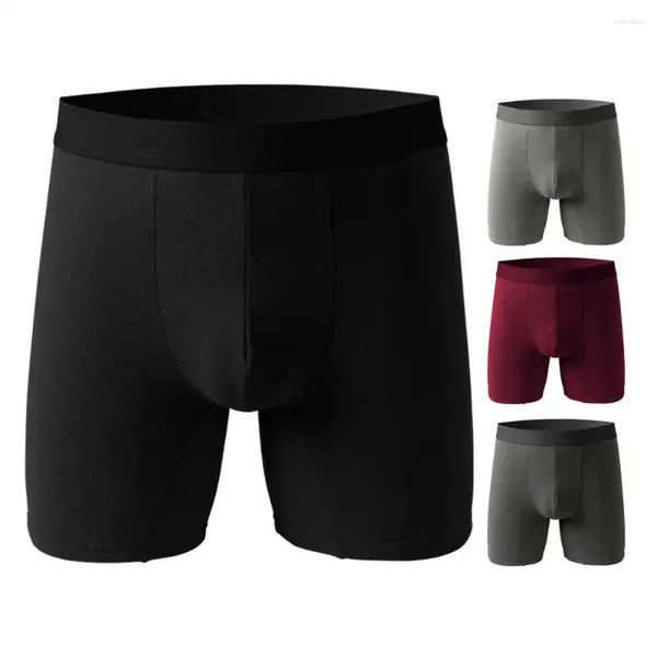 Cuecas ergonômicas homens roupa interior homens inverno boxers térmicos cintura média alongada cor sólida elástica grossa retenção de calor u convexo macio