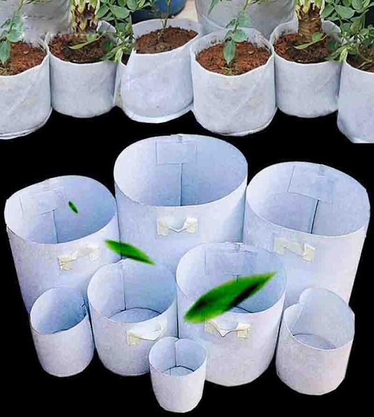 Tessuto non tessuto riutilizzabile SoftSided altamente traspirante vasi da coltivazione borsa per piantare con manici fioriera grande8554583