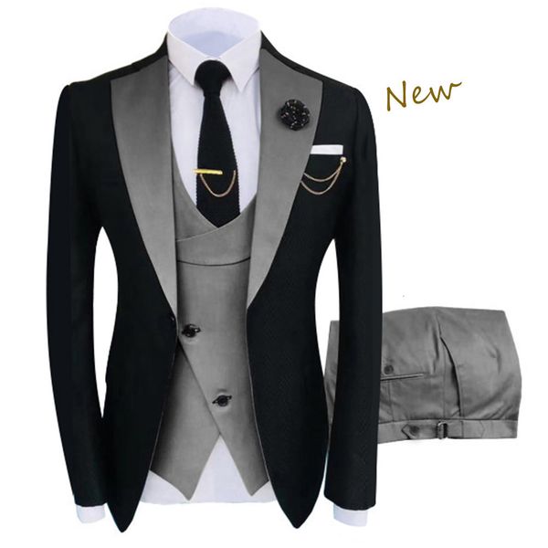 Mens Ternos Blazers Moda para Homens Slim Fit Double Breasted Blazer Calças 2 Peças Set Prom Casamento Terno de Negócio Xaile Lapela Smoking 231214