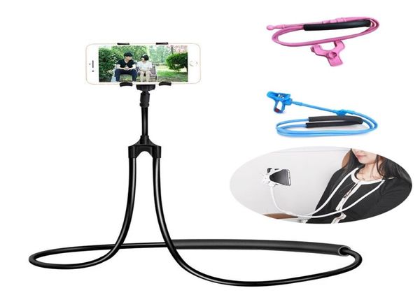 Suporte do telefone móvel pendurado pescoço preguiçoso celular montar acessórios ajustável 360 graus suporte de telefones para iphone5086551