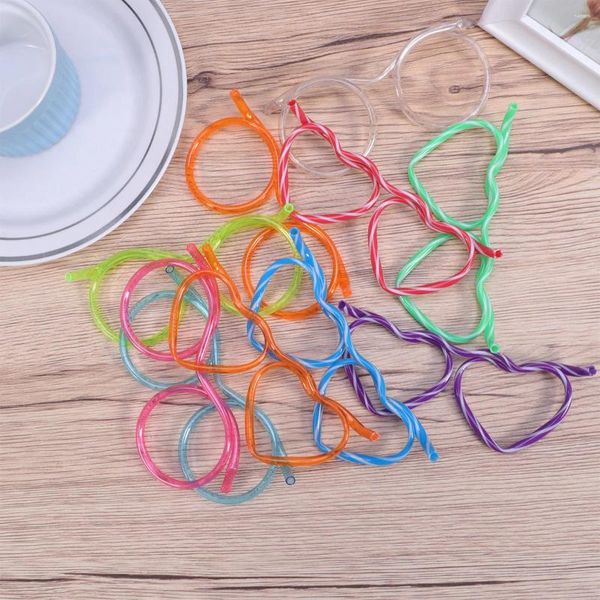 Tek kullanımlık bardak pipetler 20 PCS Swirly benzersiz içme tüpleri DIY doğum günü partisi malzemeleri m çocuk