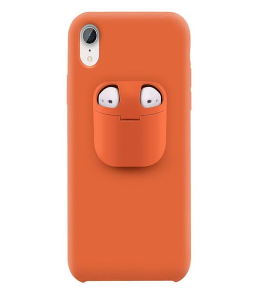 Capa de silicone para fone de ouvido 2 em 1, para ip 11 pro max xs max xr xs x 8 7 6 6s plus7468339