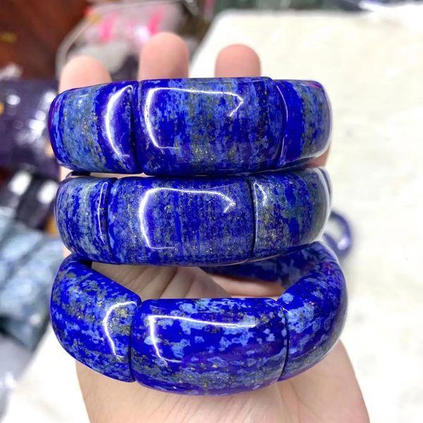 LAPIS Lazuli Stone Breads Bracelet Natural Gemstone Bangle para homens para mulheres para presente no atacado 240226