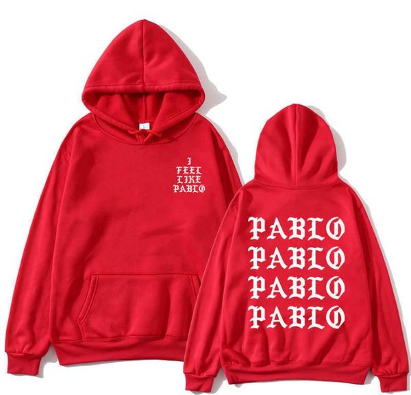 19SS Hip Hop Hoodies Erkekler Pablo Street Giyim Hoodie Sweatshirts Mektup Baskı Hoodie Club3634165 gibi hissediyorum