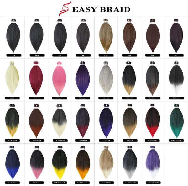 Günstige, niedrige Kunstfaser, weich, vorgedehnt, geschichtet, Dauerwelle, Yaki-Stil, EZ Braids, Ombre-Farbe, 66 cm, Jumbo-Zopf zum Häkeln, 7255740