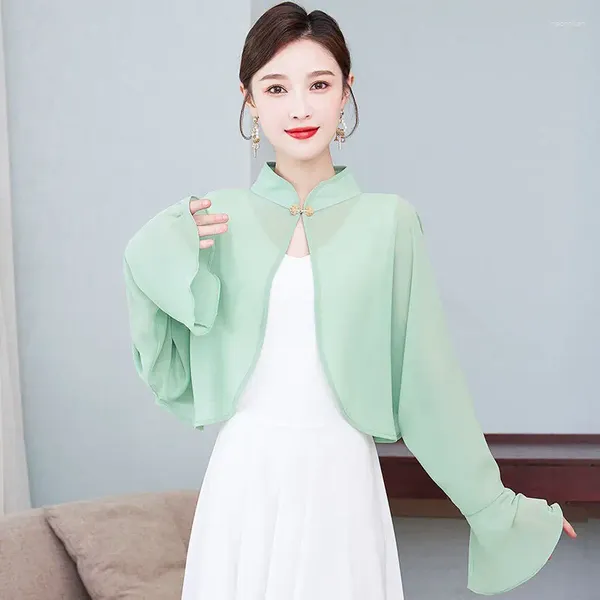 Mulheres malhas mulheres senhoras macias capas de casamento jaqueta fina envolve chiffon encolher coreano manga longa xale e festa à noite cobrir