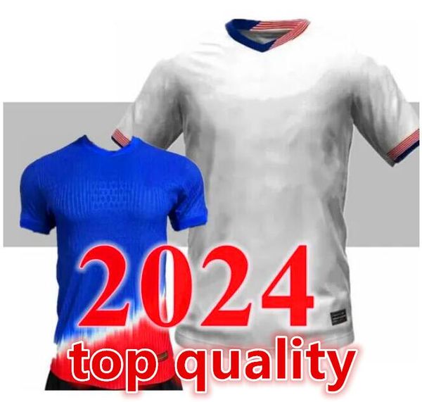 24 25 PULISIC MCKENNIE Camisa de futebol ERTZ ALTIDORE PRESS WOOD MORGAN LLOYD 2024 2025 América Camisa de futebol Estados Unidos Camisetas EUA USMNT PLAYER Men Kit66