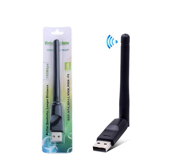 Scheda di rete wireless MT7601 150Mbps Mini adattatore WiFi USB LAN Ricevitore WiFi Dongle Antenna 80211 bgn per PC Windows1790266