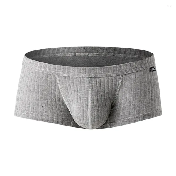 Cuecas dos homens de alta qualidade confortável boxer troncos bolsa melhorando cintura baixa suor roupa interior respirável shorts calcinha