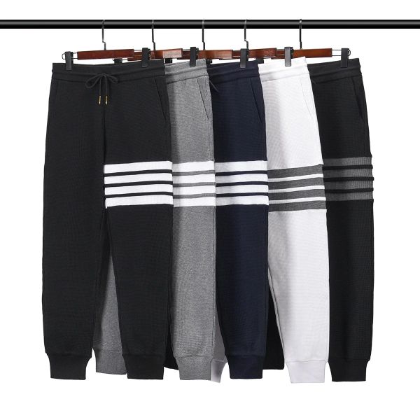 Sorto de moletom TB Imagem lojas de lojas de lojas masculinas Men's Sweats Casual Tide waffle Autumn Casal Fourbar Listed Cotton Knithers Troushers