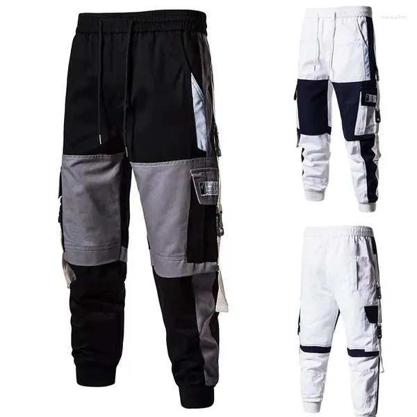 Мужские брюки большого размера, рабочие свободные брюки в стиле хип-хоп с несколькими карманами, спортивные штаны-карго