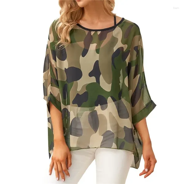 Blusas femininas vendendo estilo feminino batwing casual blusa de verão camisa mulher boho chiffon camisas tops chemise