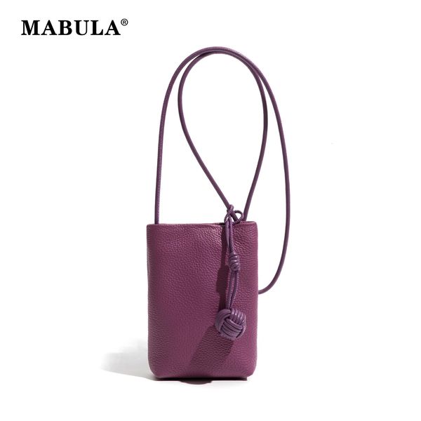 MABULA Mulheres Couro Genuíno Pequena Bolsa Crossbody Designer Bolsa de Celular Leve Moda Bolsa de Ombro Senhoras Bolsa de Viagem 240229