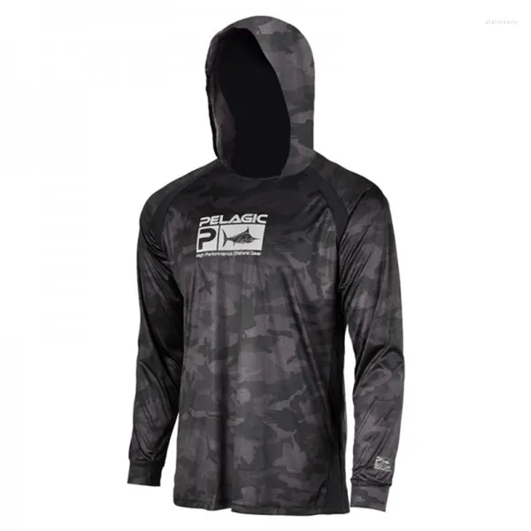 Jagdjacken PELAGIC Angelkleidung Sonnenschutz Kapuzenshirt Herren UV UPF 50 Outdoor Langarm Hoodie