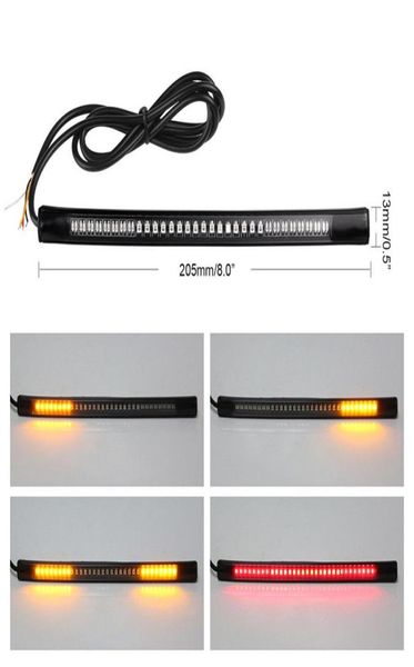 DC 12V Motosiklet 48LED Fren Işığı LED Strip Arka Kuyruk Durdurma Sinyal Lambası Yumuşak Esnek Universal25161620859