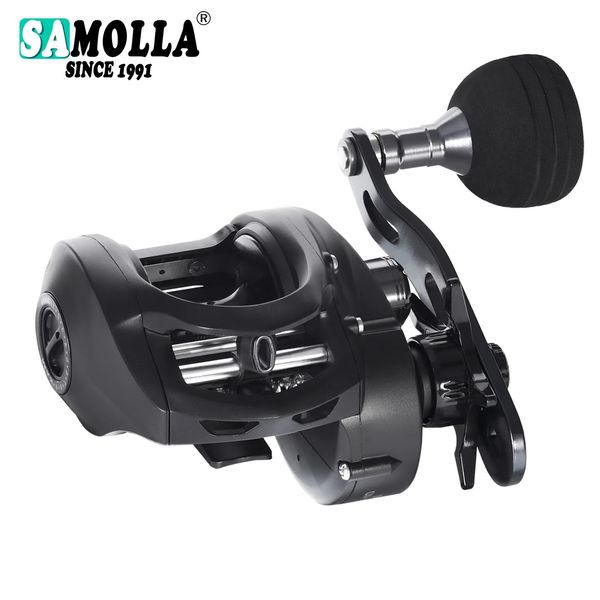 SAMOLLA Widen Body Baitcastingrolle Max Grag 12 kg 6,3 1 Messinggetriebe Salzwasser Welsangeln Trolling Langsam schütteln Rad Meerwasser240227