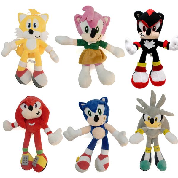 20-28cm Super Sonic bichos de pelúcia seis ouriços bichos de pelúcia de desenho animado