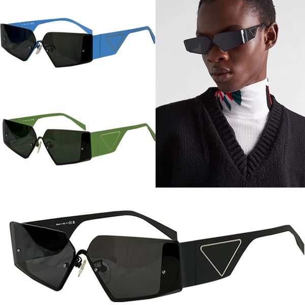 Herrenmode-Straßenfoto-Sonnenbrille, T-Stufen-Spiegel, coole rechteckige Sonnenbrille, Designer-Spiegel in übergroßer Beinform, mit Verpackungsbox SPR59Z
