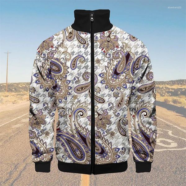 Giacche da uomo Giacca da baseball vintage 3D Bomber da uomo Harajuku Felpa con cappuccio Hip Hop Casual Colletto alla coreana Felpa con cerniera Abbigliamento sportivo