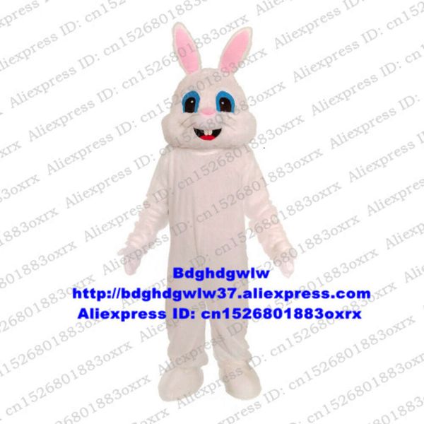 Trajes da mascote branco coelho da páscoa coelho lebre mascote traje adulto personagem dos desenhos animados roupa terno ano novo festa promoção embaixador zx2979