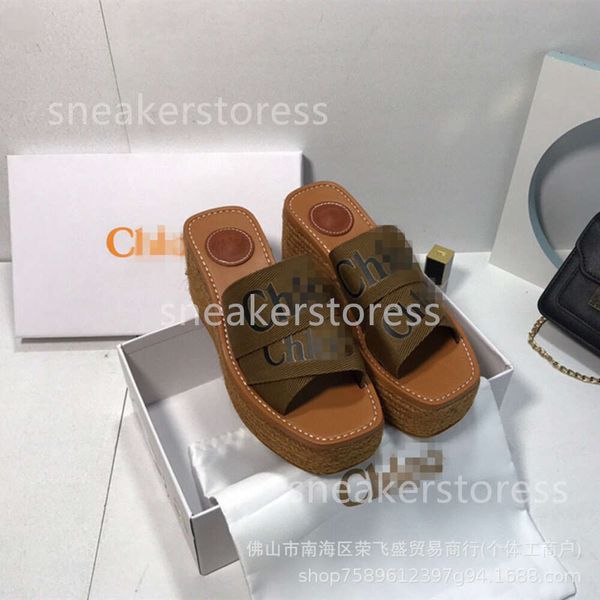 Outer Slipper Thick Designer Sandal Shoes Sandalen Chlloe Elevated Woody 2024 Wear Autumn Sole New Crossed for Upper Vielseitig Canvas 4zl6