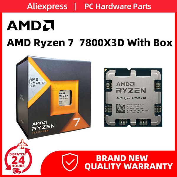 AMD RYZEN 7 7800X3D Box Novo CPU R7 Processore Chip integrato a 8 core 5NM AM5 senza ventola per giochi e contenuti multimediali