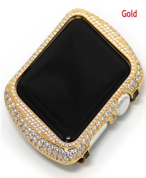 Bling Bling Metall Strassonstone Diamant Kristallschmuck Lünette Cover -Hülle kompatibel für Apple Watch Serie 3 Serie 2 Serie 1 38mm 48094168