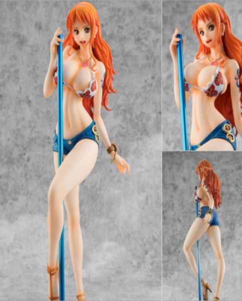 23CM Anime One Piece Costumi da bagno Tubo d'acciaio danza Nami PVC Figure Toy Doll Modello per il regalo di Natale2559493
