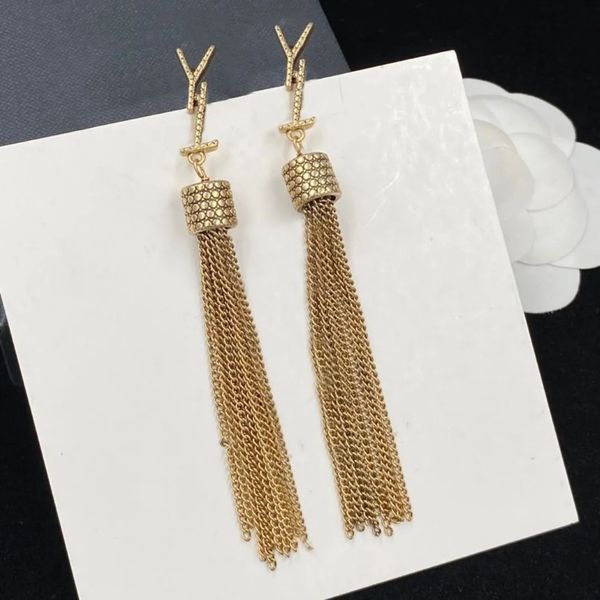 Classic Stud Fashion designer Dangle Chandelier Tassles orecchini per signora donna Amanti del matrimonio festa regalo gioielli di fidanzamento per B288T