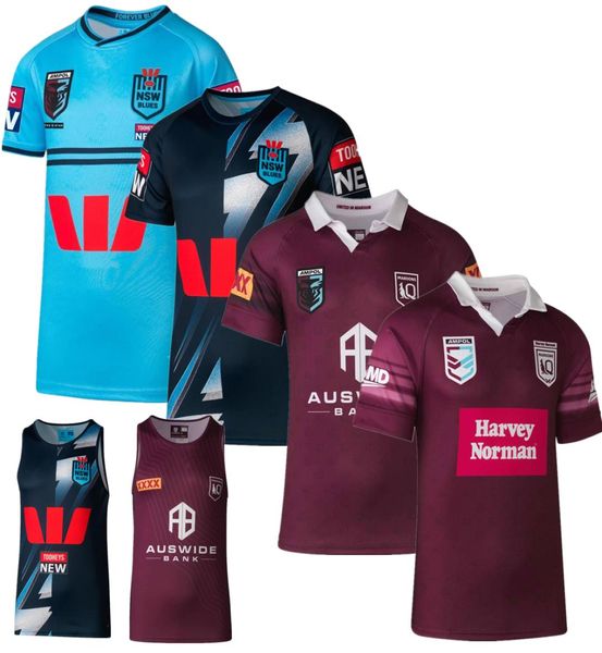 2023 Avustralya Queensland Maroons Rugby Jersey QLD Eğitim Jersey NSW Blues Home Rugby Gömlek Özel Adı ve Numarası Büyük Boyutu 4XL 7699810