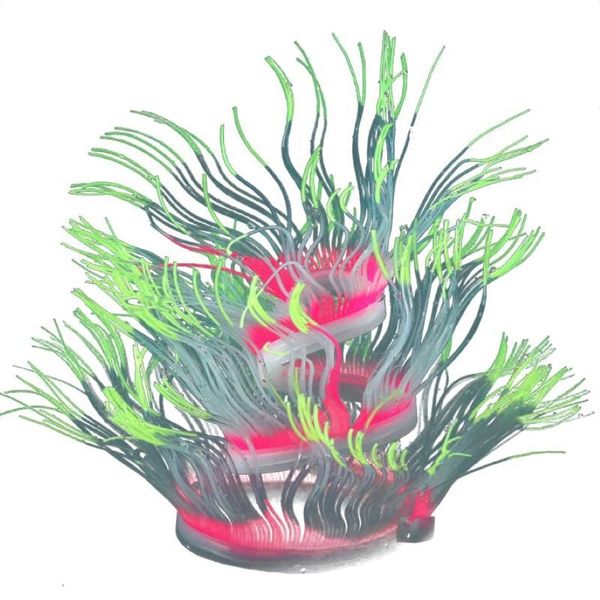 Ungiftiges Seeanemonen-Ornament, das im Licht leuchtet, weiches Silikon, flexibler Hintergrund, Simulation, Pflanzenzubehör, Aquarium-Dekoration244Q