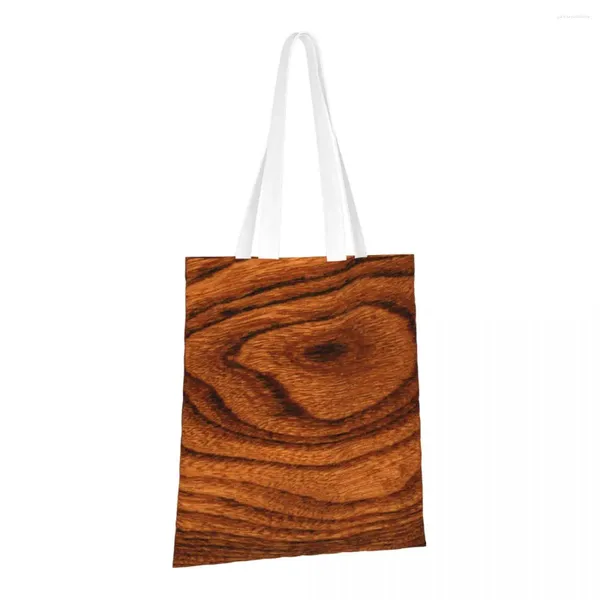 Einkaufstaschen Holzkorn wiederverwendbares Lebensmittelgeschäft faltbare Totes Waschbares Leichtes Robus Polyester Geschenk