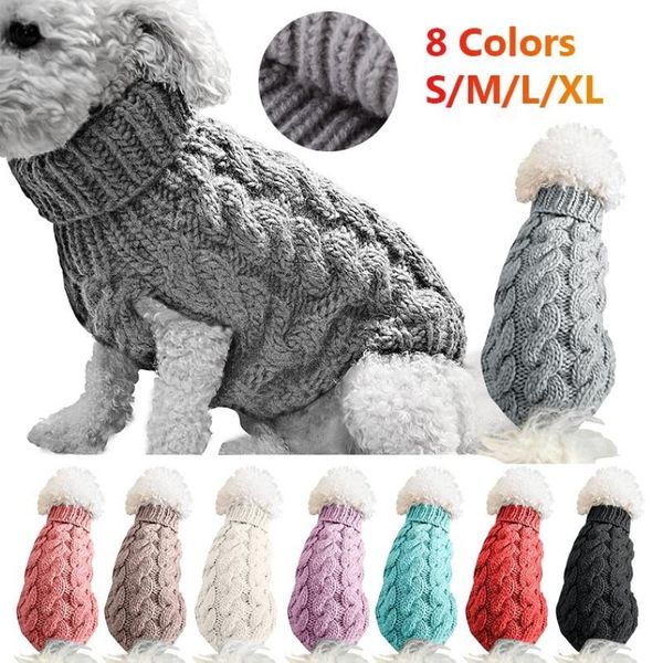 Roupas de inverno para cães de malha, suéter quente para cães pequenos e grandes, roupas para animais de estimação, casaco de tricô, crochê, camisa perro #15203k