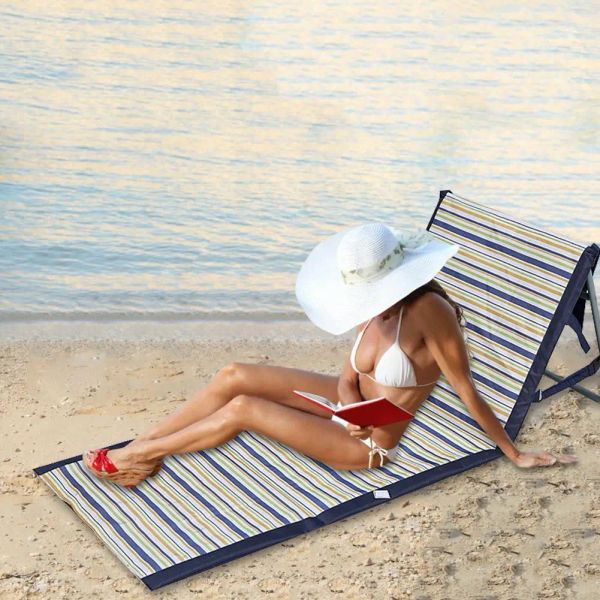 Коврик компактный легкий портативный пляжный коврик стул водостойкий складной спинка лежак для кемпинга на открытом воздухе 143*55 см