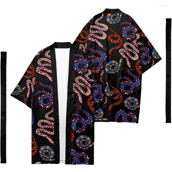 Etnik Giyim Kemeri Plus Boyut XXS-6XL Uzun Stil Tao Robe Gevşek Japon hırka Kadın Erkekler Harajuku Haori Kimono Cosplay Top Yukata