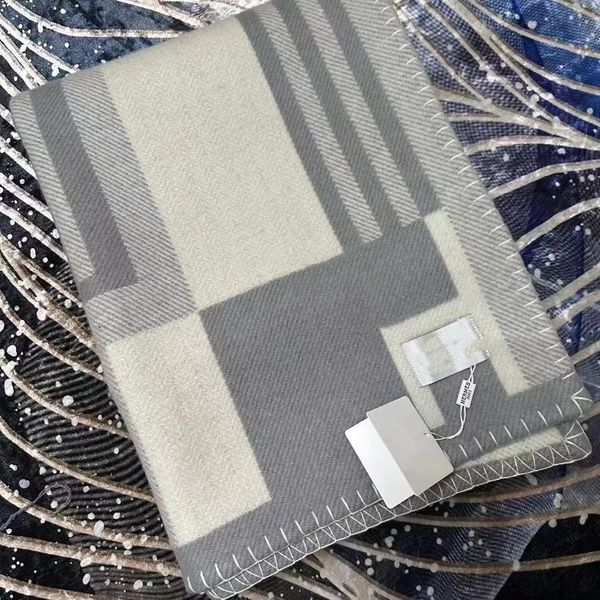 1500G di Spessore Divano di Casa di Buona Qualità 2023 NUOVO Designer Coperta di LANA Cammello Grigio H Coperta di Vendita TOP di Grande Formato 145*175 centimetri di Lana