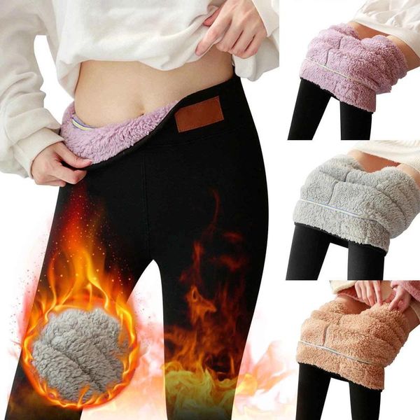 Leggings femininas velo forrado mulheres cintura alta grossa quente lã macia roupa interior para homens longo térmico