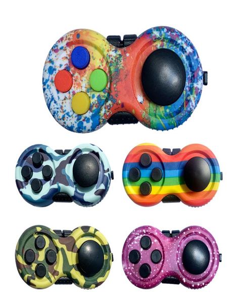 Almofada de dedo brinquedo sensorial camuflagem cor gamepad modelo divertido cubo botão alça controlador mão alívio do estresse brinquedos de descompressão ansiedade aliviador8422667