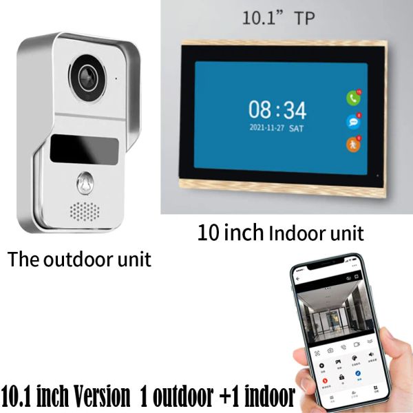 Telefon 10.1 Zoll HD Color 1080p CMOS WiFi Tuya App IR Nachtsicht CCTV Kamera Videotürtüre Video Türklingel Gegenstand